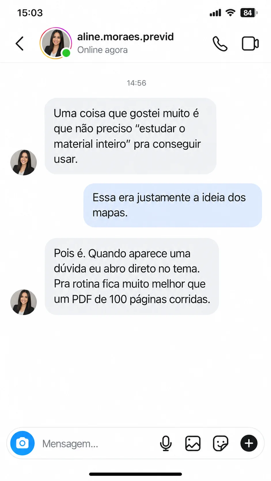 Depoimento 6 de profissional sobre os mapas mentais previdenciários