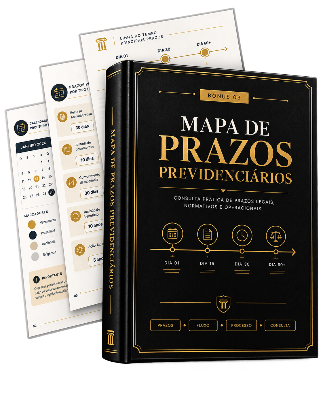 Mockup do material Mapa de Prazos Previdenciários